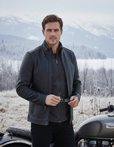 Rimini – Premium Black Leather Shirt Collar Jacket